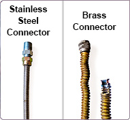 Gas connectors - stainless steel and brass