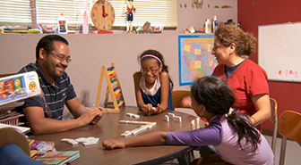 Family playing games