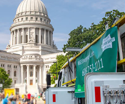 MGE truck at Safety Saturday at the Capitol